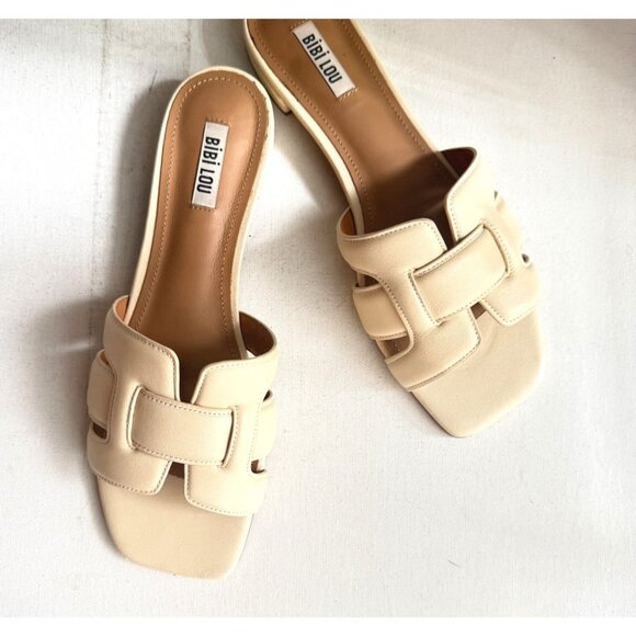 Bibi Lou Nude Beige Classic Slides 41 - Picture 1 of 7